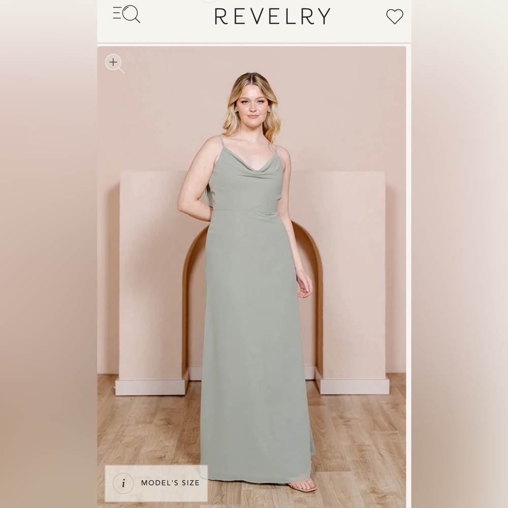 Revelry Bridesmaid Chiffon Nadia Dress (Silver Sage)